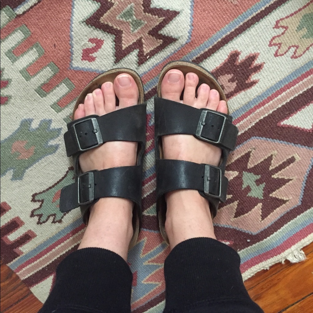 Black Leather Birkenstocks Arizona